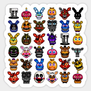 FNAF pixel art collage Sticker